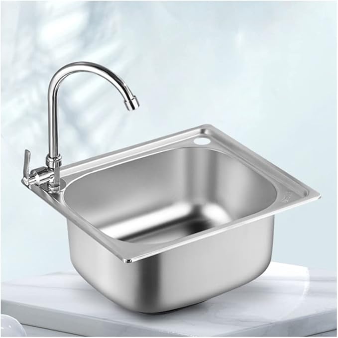 Stainless Steel Wall Hung Sink, Small Kitchen Sink, Commercial Wall Mount Sink for Restaurants, Stores, Bars and Home(Silver D(37x32cm)
