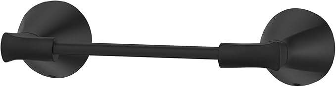 Pfister Willa Toilet Paper Holder, Bathroom Tissue Roll Holder, Wall-Mounted, Screw-in, Matte Black Finish, BPHWLL0B