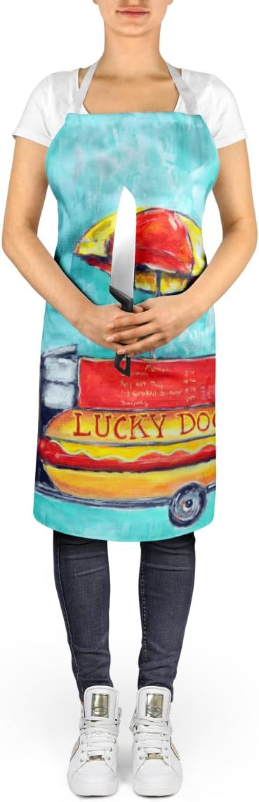 Caroline's Treasures Hot Dog Cart Apron Cooking Kitchen Server Baking Crafts Gardening for Adult Women Men, Unisex, Large, Multicolor