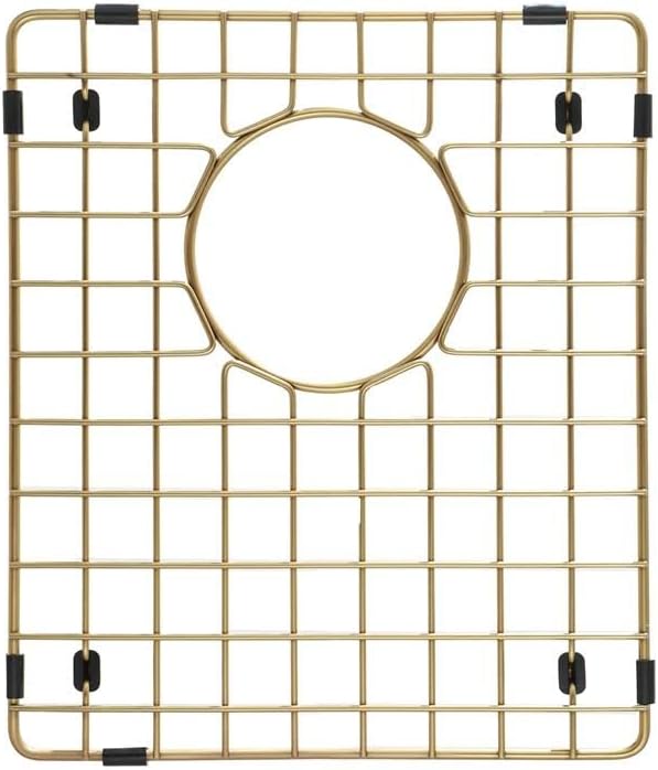 Starstar Sinks Protector Matte Gold 304 Stainless Steel Kitchen Sink Bottom Grid, Rack (13 L x 15 W)
