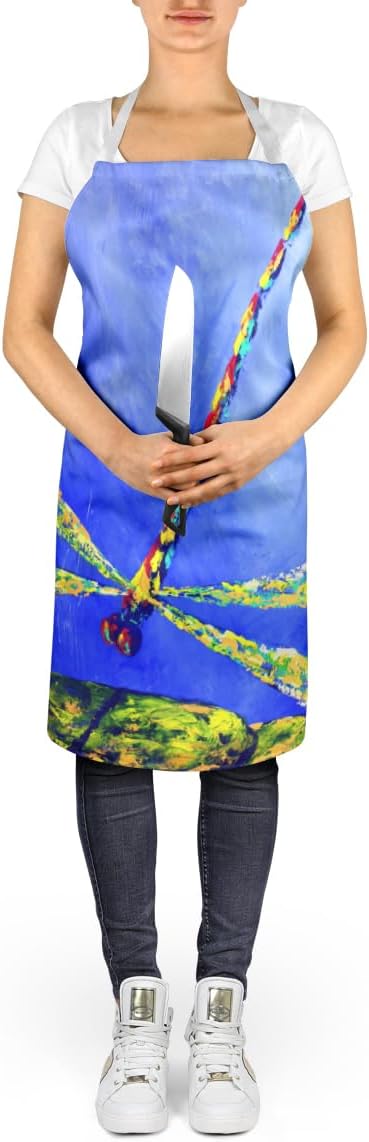 Caroline's Treasures Blue Dragonfly Apron Cooking Kitchen Server Baking Crafts Gardening for Adult Women Men, Unisex, Large, Multicolor