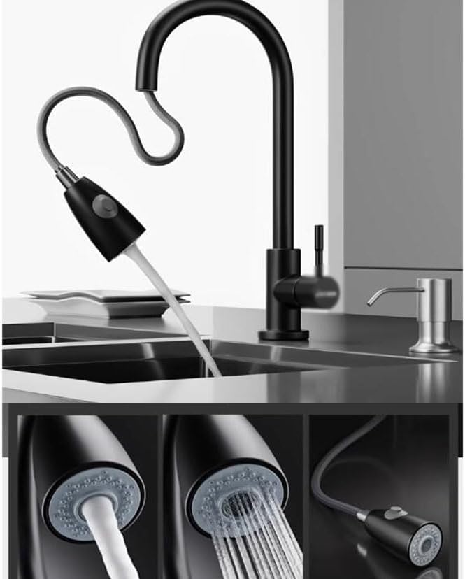 Single Bowl Two Hole Stainless Steel Single Bowl Sink Durable and Practical Kitchen Sink Bar Sink Dishwashing Sink Thickened Panel (Black 55 * 45 * 21cm)