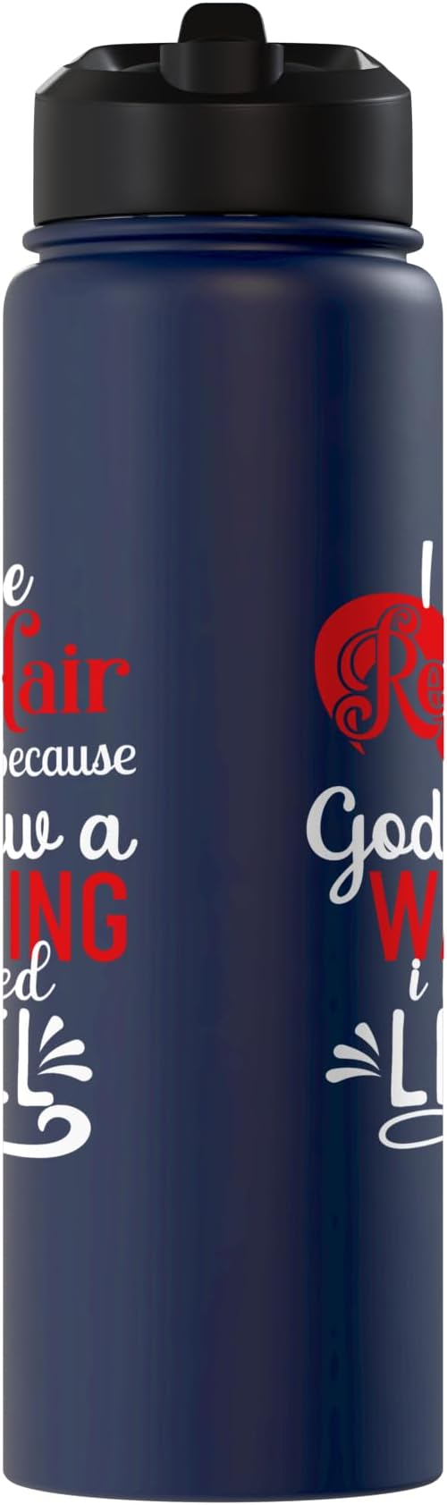 i have red hair because god knew i needed a warning label Stainless Steel Insulated Water Bottle