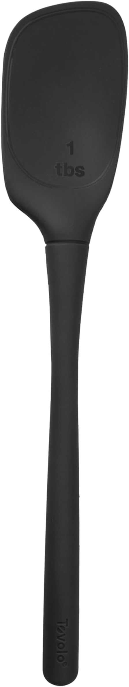 Tovolo Flex Core Silicone Deep Spoonula with Angled Head for Stirring Scooping and Serving, Dishwasher Safe BPA Free Heat Resistant Spoon Spatula Kitchen Utensil for Cooking Baking, Black