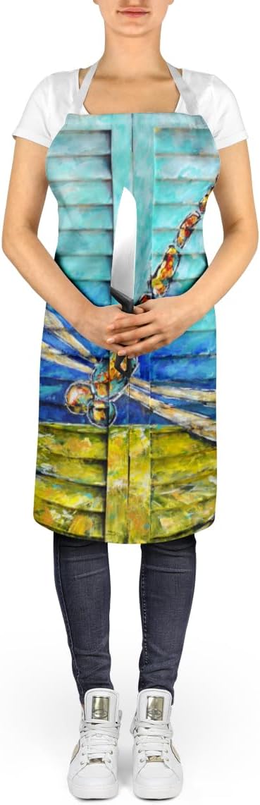 Caroline's Treasures Blue Eyed Dragonfly Apron Cooking Kitchen Server Baking Crafts Gardening for Adult Women Men, Unisex, Large, Multicolor