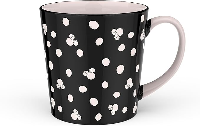 Zak Designs Disney Ceramic Coffee Mug for Hot Drinks at Home, Collectible Keepsake (15 oz, Minnie Mouse)