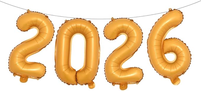 16 Inch 2026 Balloons Number 2026 Foil Balloons for New Years Eve Party Supplies Anniversary Party Graduation Decorations Home Office Decoration (2026 Orange)