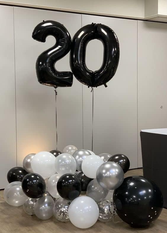 Black Number Balloon 19, Number Balloons, 40 Inch Ballon for 19th Girl Boy Birthday Party, Photo Prop, Wedding Anniversaries Events