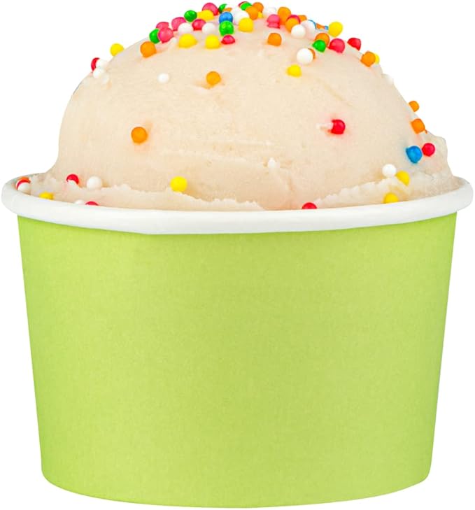 Coppetta 3 Ounce Paper Cups, 200 Durable To Go Cups - Lids Sold Separately, Disposable, Green Paper Dessert Cups, Freezable, For Cafes And Restaurants - Restaurantware