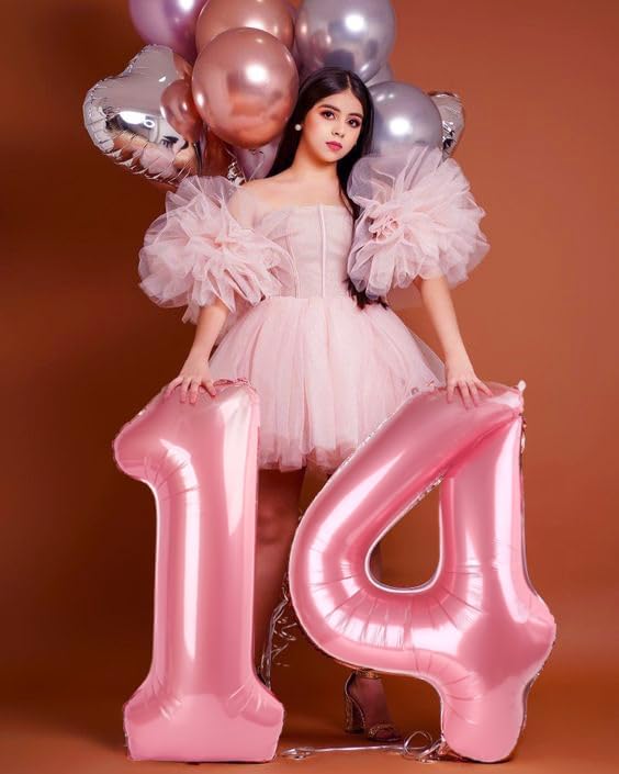 Numbers 24 Balloons, 42 Balloons, 24th Pearl Pink Party Decorations 40 In Big 42nd for Girl Boys Engagement, Wedding, Celebration Party, Graduations, Photo Shoot