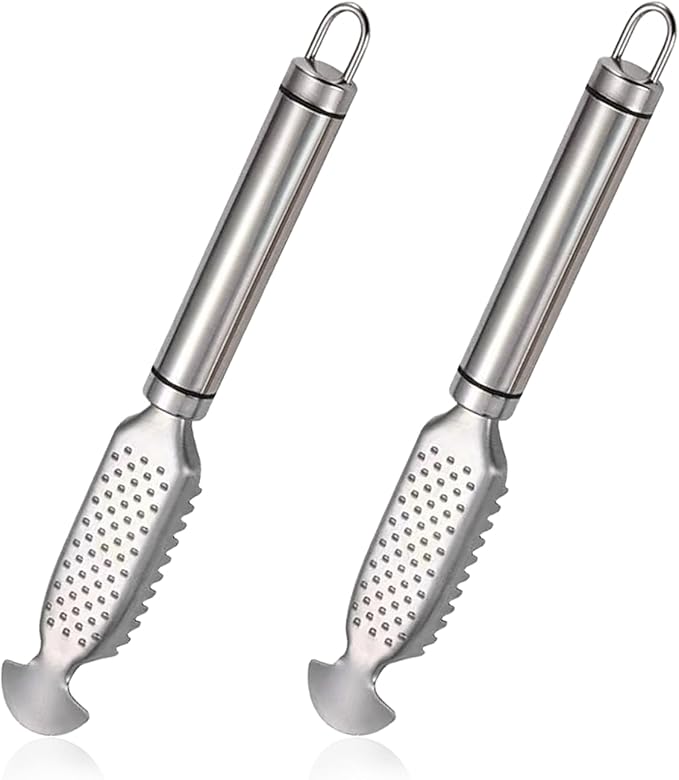 2 Pack Fish Scales Scraping Tool,Multifunction Stainless Steel Fish Scaler Remover, Kitchen Tools Scale-scraping Crafts for Home Market Restaurant