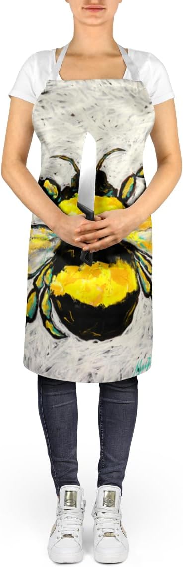Caroline's Treasures Buzzbee Bumblebee Apron Cooking Kitchen Server Baking Crafts Gardening for Adult Women Men, Unisex, Large, Multicolor