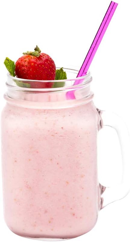 Restaurantware DurablePaper Straws Paper Drinking Straws - Metallic Magenta - For Holidays Birthdays Weddings Showers or Everyday - 7.8" - 100ct Box