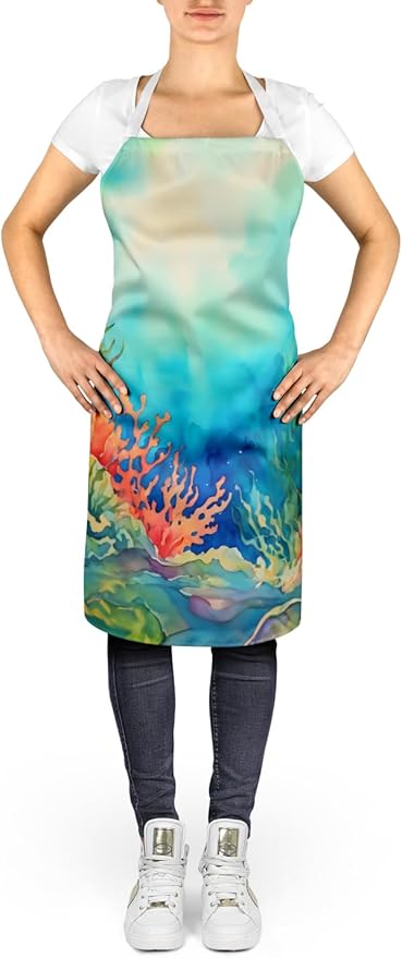 Caroline's Treasures Seaweed Apron Cooking Kitchen Server Baking Crafts Gardening for Adult Women Men, Unisex, Large, Multicolor