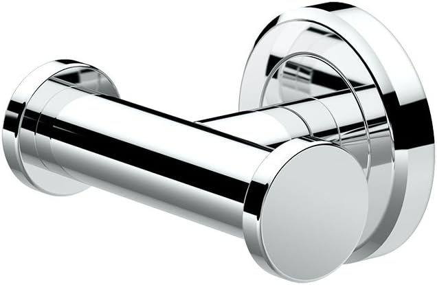 Gatco 4245A Latitude II 2 Hook Double Robe Hook, Wall Mounted Hook for Bathroom Towels & Robes, Chrome