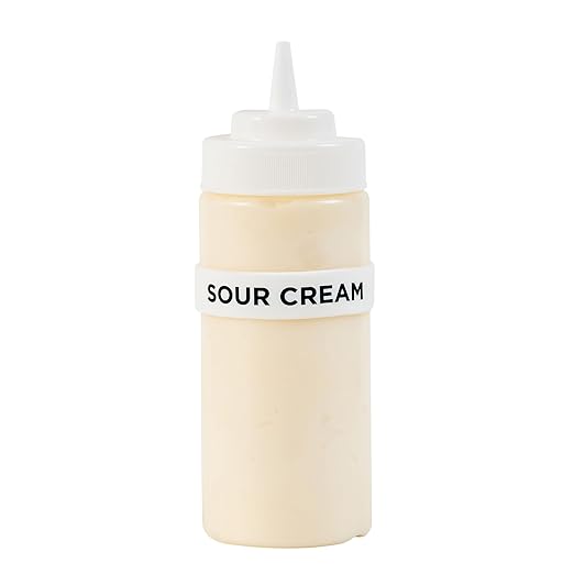 Restaurantware Silicone Squeeze Bottle Bands 1 Count 2.75 Inch Dishwasher Safe Condiment Identification Band, Sour Cream White Non-Slip Label Band for Condiment Labeling at Restaurants, Food Trucks