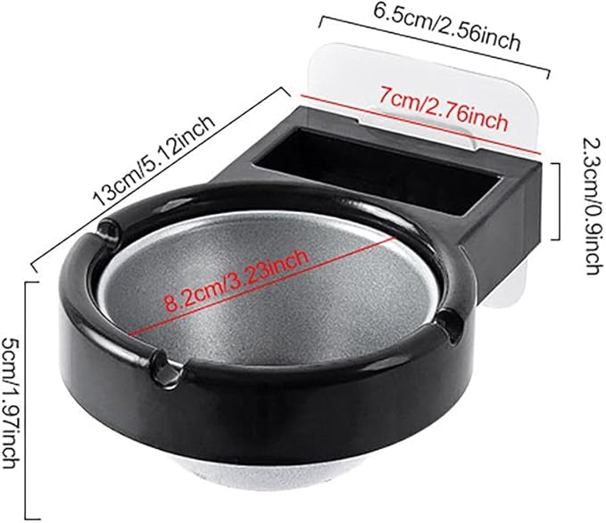 Ascher Wall Ashtray, Punch-Free Ashtray with Suction Cup Toilet Hanging Bathroom Kitchen Bar Storage Cup Cigarette Tool Box