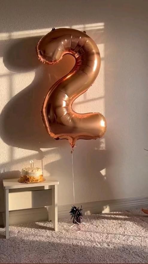 Numbers Balloon 40 Inch Giant 2 for Girl Boy Men Women, Coffee Brown Balloon Number for 2025 Graduation Decoration, Balloons for 2nd 12 21st Party Birthday Celebration Decorations Anniversary