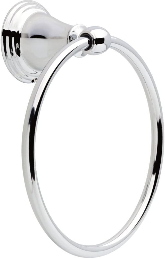 Delta Windemere (1-Pack) Hand Towel Holder Polished Chrome Towel Racks for Bathroom Wall Round Towel Ring Holder for Bath Towel Hanger for Kitchen, Bathroom Accessories 70046