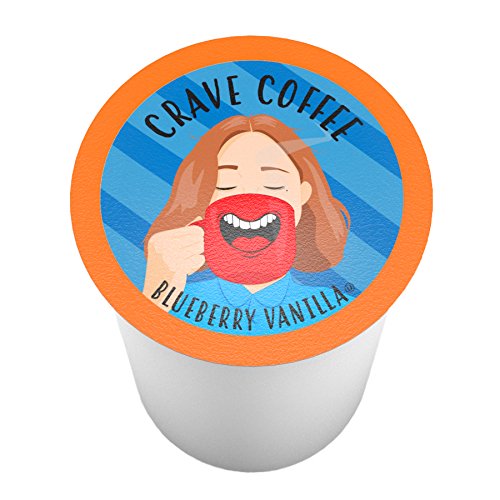 Crave Beverages Flavored Coffee Pods Compatible with Keurig K-Cup Brewers, Single Serve Blueberry Vanilla, 100 Count