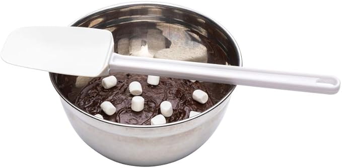 Restaurantware-Met Lux 10 Inch Rubber Spatula, 1 Spoon Baking Spatula - Flexible, Dishwashable, White Rubber Cooking Spatula, Heat-Tolerant, Use For Mixing Or Scraping During Baking