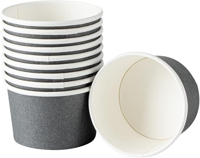 Coppetta 3 Ounce Paper Cups, 200 Durable To Go Cups - Lids Sold Separately, Disposable, Gray Paper Dessert Cups, Freezable, For Cafes And Restaurants - Restaurantware