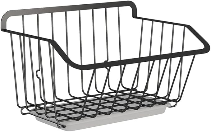 Kitchen Storage Rack Storage Basket Wall-mounted Kitchen Vegetable Punch-free Storage Rack Fruit And Vegetable Basket Drain Rack Storage Shelves ()