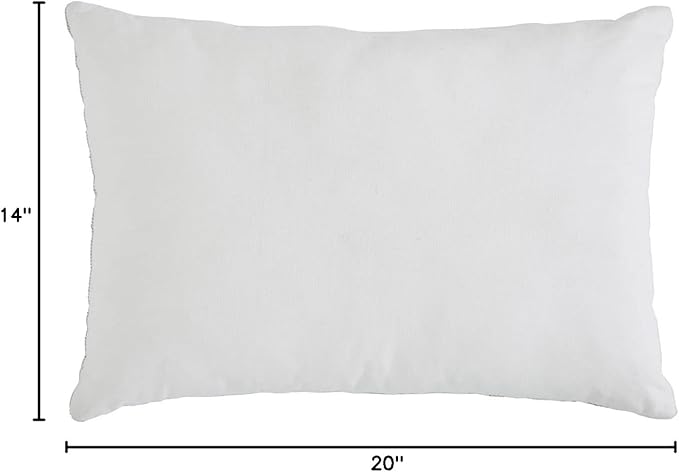 Indigo Ink Yellow & Gray Decorative Pillow - 14" x 20" | Striped Throw Cushion for Couch, Chair, Bed | Textured Stripes | Cotton Cover | Cozy Home Decor | Soft Plush Filling | White Denim Collection