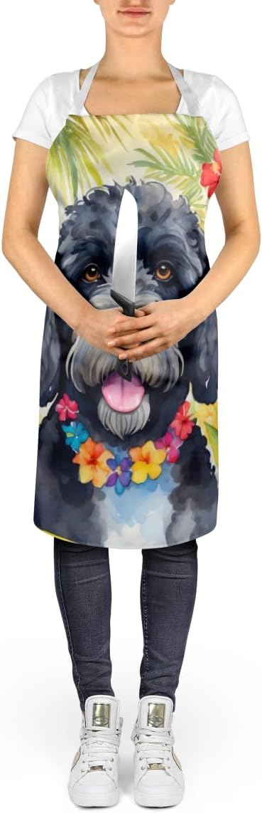 Caroline's Treasures Portuguese Water Dog Luau Apron Cooking Kitchen Server Baking Crafts Gardening for Adult Women Men, Unisex, Large, Multicolor