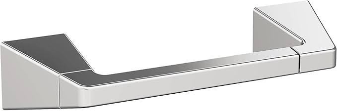 Amerock BH3600126 | Chrome Pivoting Double Post Toilet Paper Holder | 9-5/16 in. (237 mm) Length Toilet Tissue Holder | Blackrock | Bath Tissue Holder | Bathroom Hardware | Bath Accessories