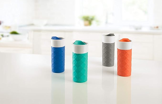 Ello Ogden 16oz Ceramic Travel Mug with Splash-Resistant Slider Lid and Protective Silicone Sleeve, Perfect for Coffee or Tea, BPA-Free, Dishwasher Safe