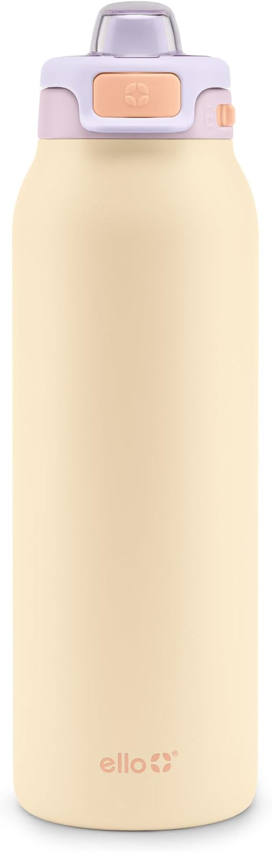Ello Pop & Fill 32oz Stainless Steel Water Bottle with Quick Fill Technology, Double Walled and Vacuum Insulated Metal, Leak Proof Locking Lid, Sip and Chug, Reusable, BPA Free, Pastel Paradise