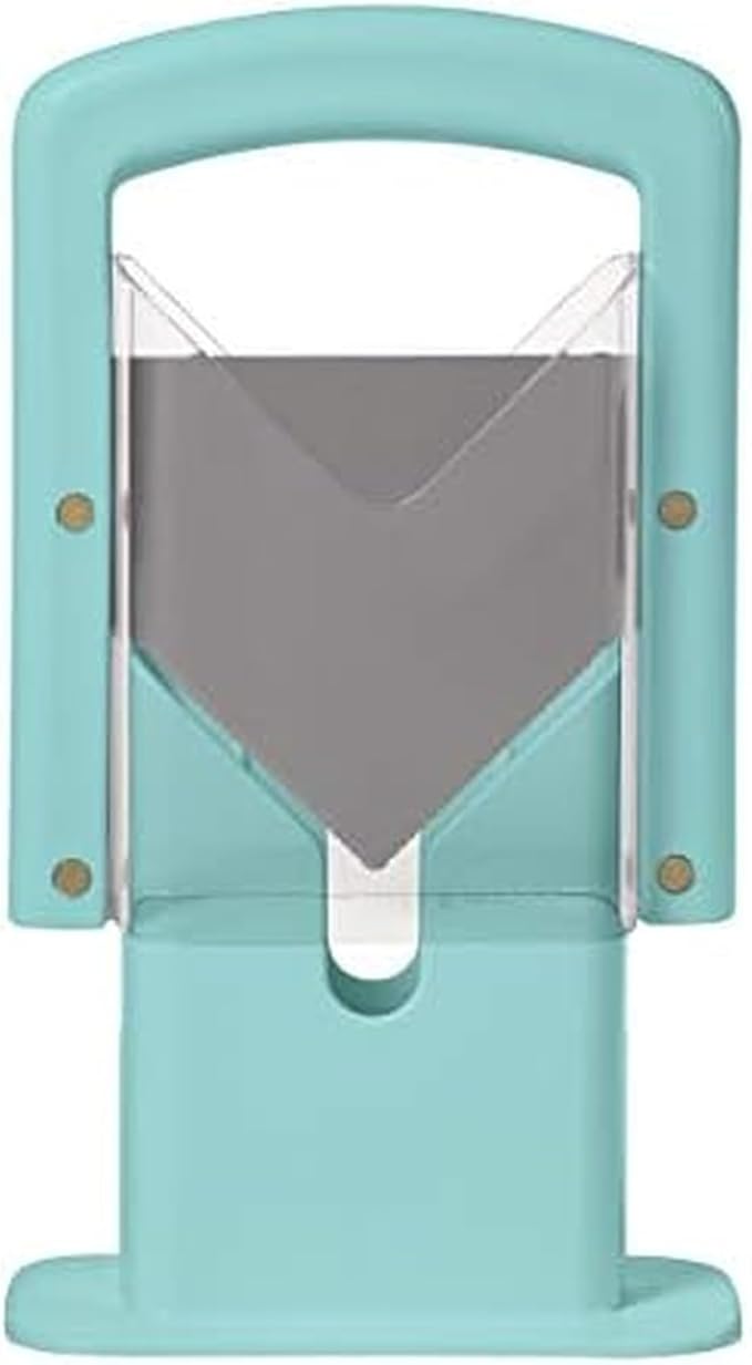 Hoan Bagel Guillotine Universal Slicer with Built In Safety Shield to Protect Fingers. Perfect for Smoothly Slicing Bagels, Buns, Muffins and More, Non Stick. 9.25 inch, Aqua Sky