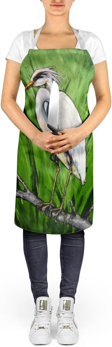 Caroline's Treasures Heron On A Limb Apron Cooking Kitchen Server Baking Crafts Gardening for Adult Women Men, Unisex, Large, Multicolor