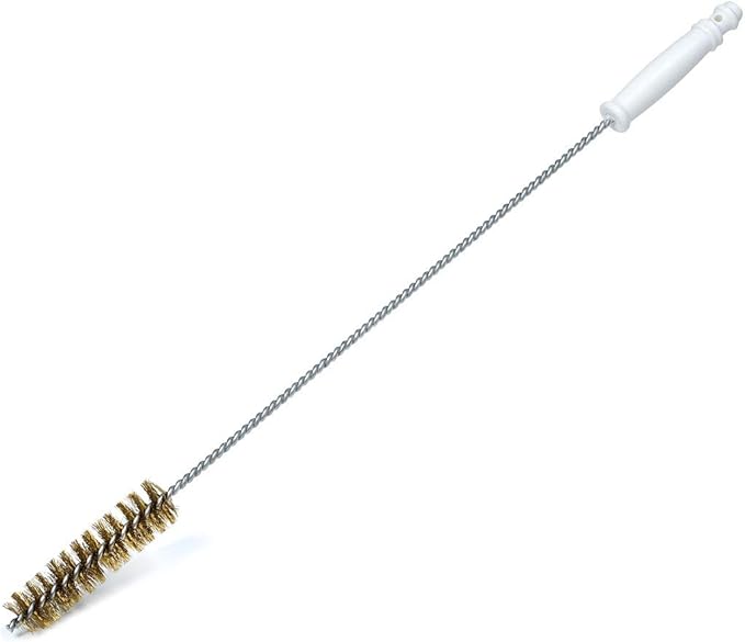 27" Deep Fryer Cleaning Brush – Straight High-Temp Commercial Kitchen Tool - Heavy Duty Brass Bristles - Heat Resistant to 750F for Food Debris - Deep Fryer Cleaner Made in USA by FryOilSaver Co. B52C