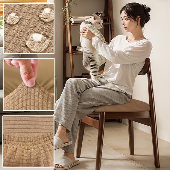 Newfashion Office Chair Seat Cover Universal Fit Stretch Washable Slipcover Protector for Desk Swivel Computer Chair (Camel)