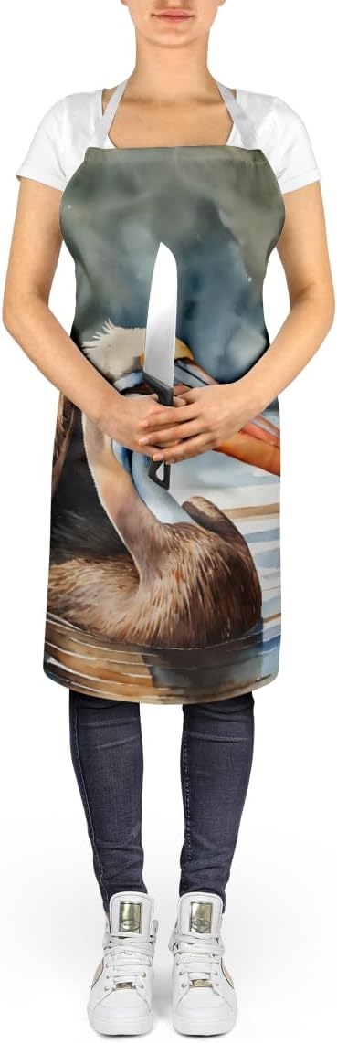 Caroline's Treasures Pelican Apron Cooking Kitchen Server Baking Crafts Gardening for Adult Women Men, Unisex, Large, Multicolor
