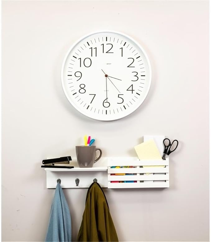 Kiera Grace kieragrace Sydney Mail Shelf, 3 Hooks WALL Organization, White