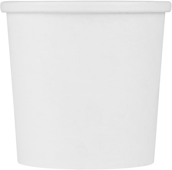 Restaurantware-Bio Tek 12 Ounce Disposable Soup Cups, 200 Microwavable Paper Soup Cups - Vented Lids Sold Separately, Hot And Cold Foods, White Paper To Go Containers, For Desserts Or Treats