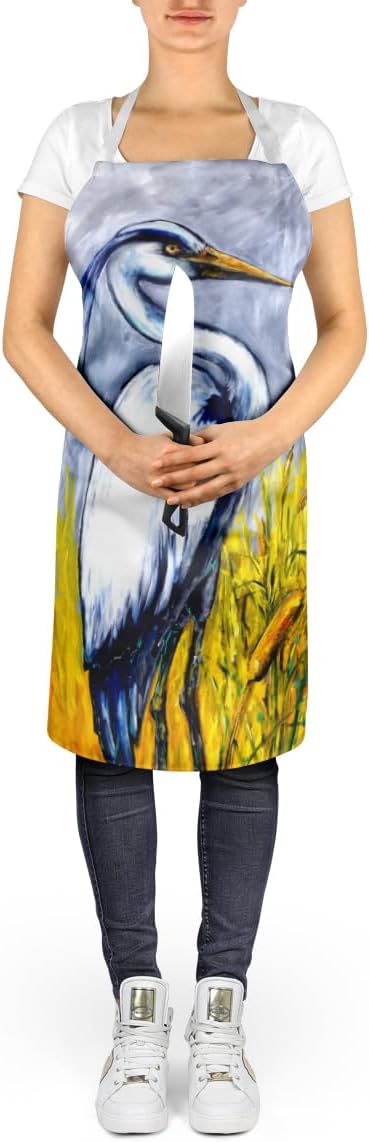 Caroline's Treasures Cattin Around Heron Apron Cooking Kitchen Server Baking Crafts Gardening for Adult Women Men, Unisex, Large, Multicolor