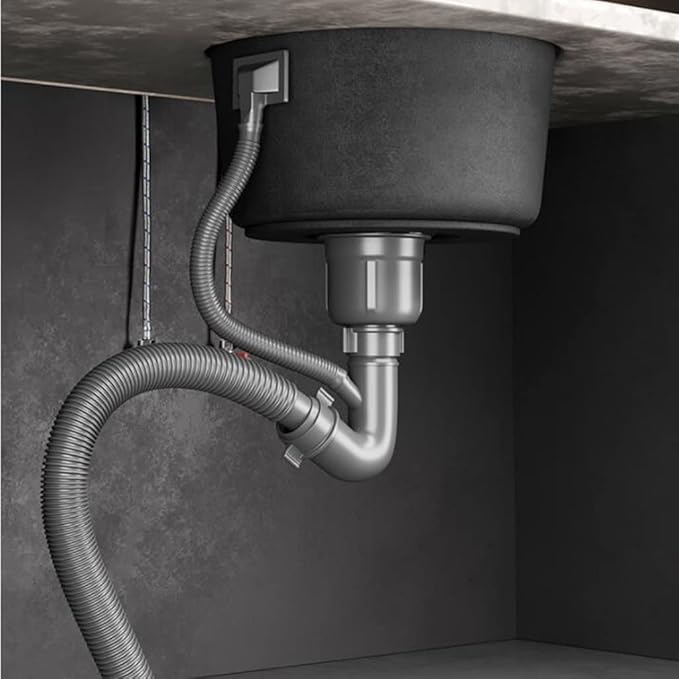 Single Bowl Black Mini Round Sink Single Bowl Sink 304 Stainless Steel Small Bar Balcony Kitchen Sink Under Counter Sink Space Saving (Black 32 * 32 * 18cm)