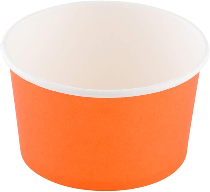 Coppetta 12-Ounce Dessert Cups, 200 Disposable Ice Cream Cups - Lids Sold Separately, Sturdy, Orange Paper Frozen Yogurt Bowls, For Hot And Cold Foods, Perfect For Gelato Or Mousse - Restaurantware