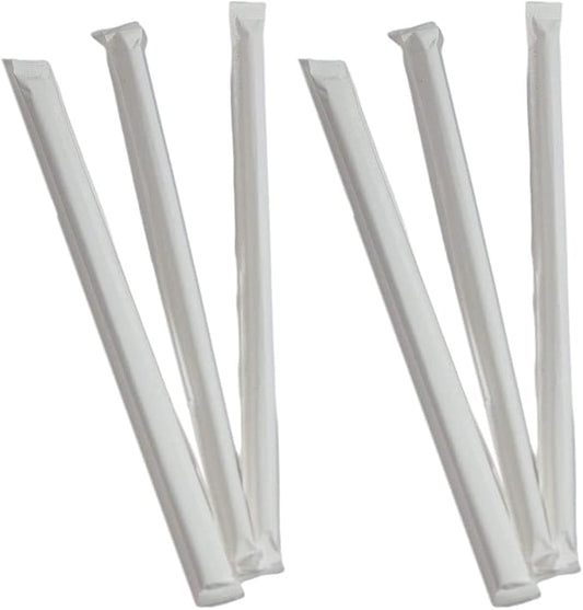 Concession Essentials Paper Wrapped Clear Giant Plastic Drinking Straws. Thickness is .3mm and Length is 10.25 Inches.7.5mm Thick and Paper Wrapped (CEClearGiant10wrapped-300Count) (Pack of 2)