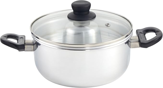 IMUSA 8in Small Aluminum Flan Double Boiler Baño Maria with Lid, 3Qt Dessert Pot for Flan, Custards, Pudding and Traditional Latin Recipes