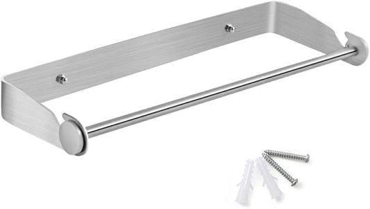 PHUNAYA Under Cabinet Paper Towel Holder Wall Mount for Home Kitchen,Stainless Steel for Large Rolls-Brushed Nickel