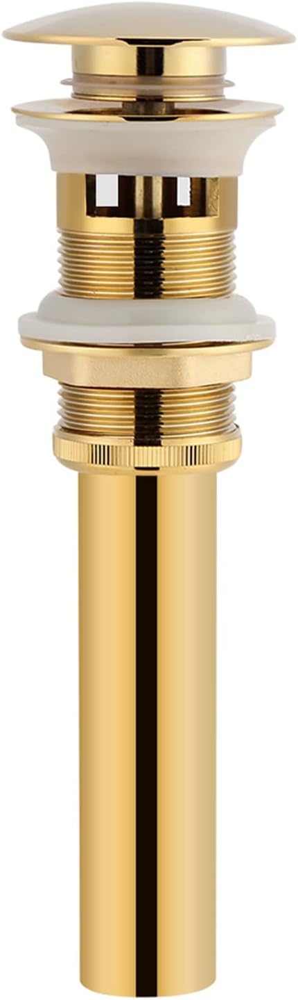 Sink Drain Brass Sink Drain Drain without Overflow Hole Golden Used for Kitchen and Bathroom