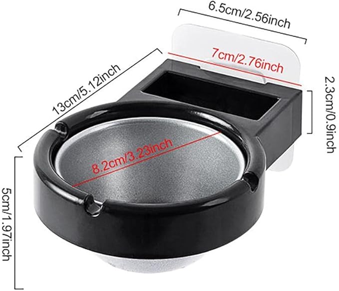 Ascher Wall Ashtray, Punch-Free Ashtray with Suction Cup Toilet Hanging Bathroom Kitchen Bar Storage Cup Cigarette Tool Box