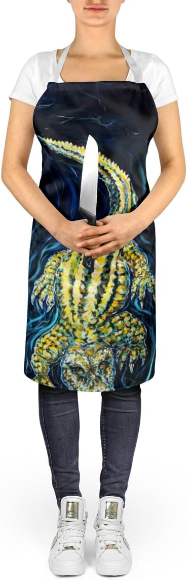 Caroline's Treasures Gator Down Alligator Apron Cooking Kitchen Server Baking Crafts Gardening for Adult Women Men, Unisex, Large, Multicolor