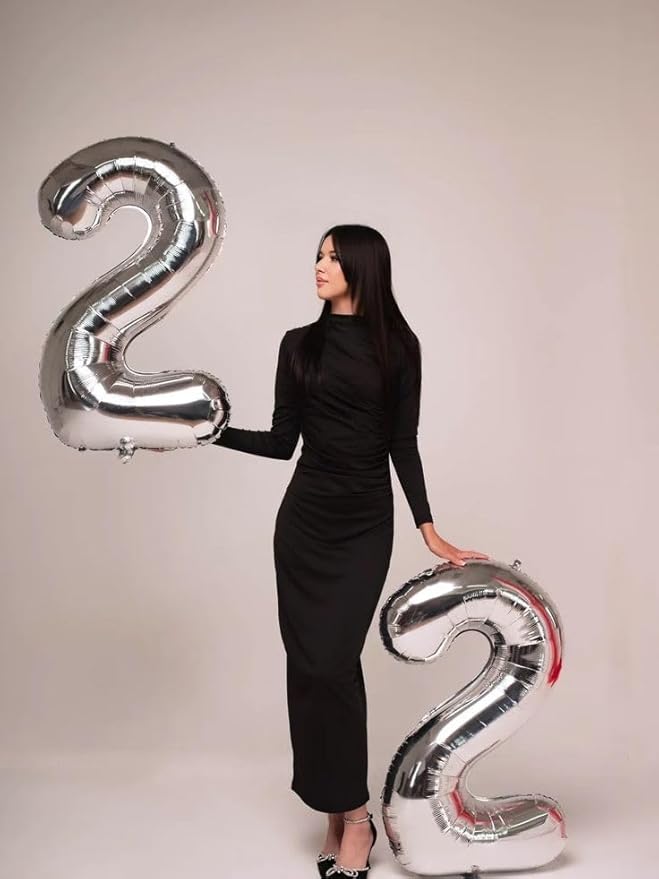 Numbers 40Inch Balloons, Silver Number 19 Balloons Birthday Decoration for Men & Women, Foil Silver Party Decorations for Birthday Wedding Engagement Memroial Day's