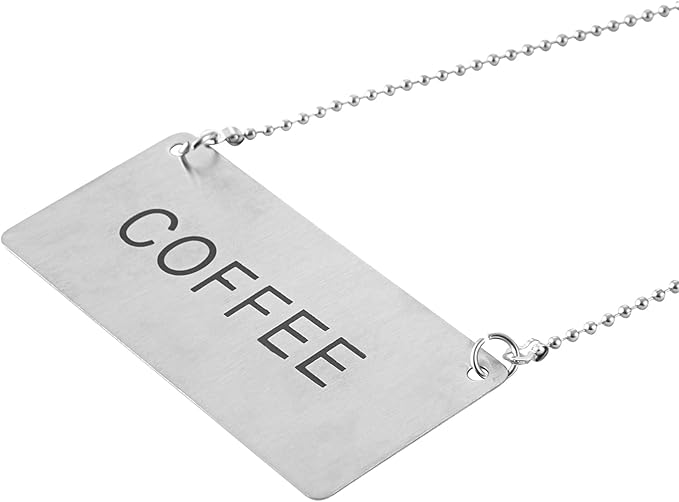 Restaurantware 26 Inches Chafer Urn Chain and 3.5 x 1.6 Inch "Coffee" Label - 12 Count - Met Lux Stainless Steel Chafing Dish Accessory, Durable, Easy to Use - Label for Catering, Buffet